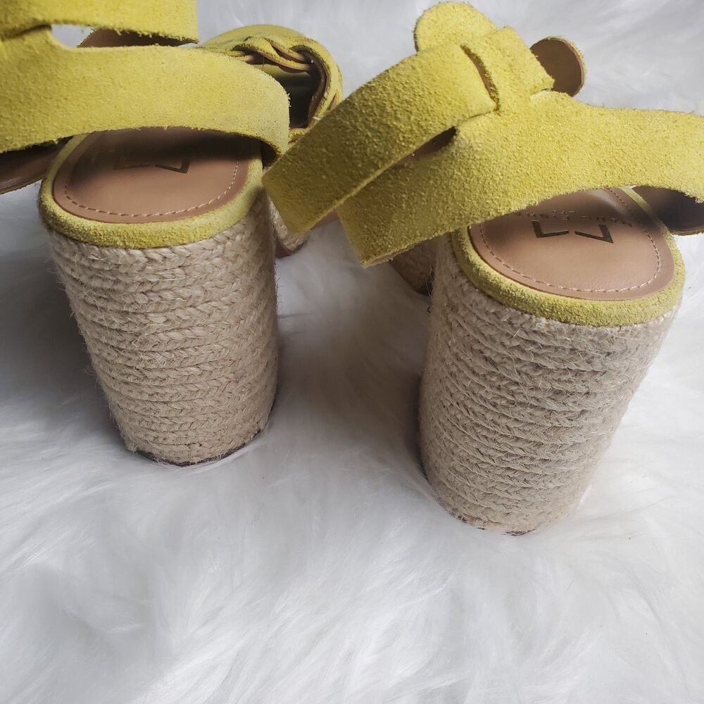 Marc Fisher Yellow Braided Espadrille Platform Sandals - Picture 4 of 10